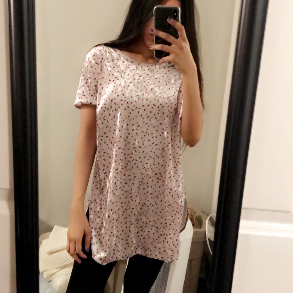 Lauren Conrad Floral Velour Tunic